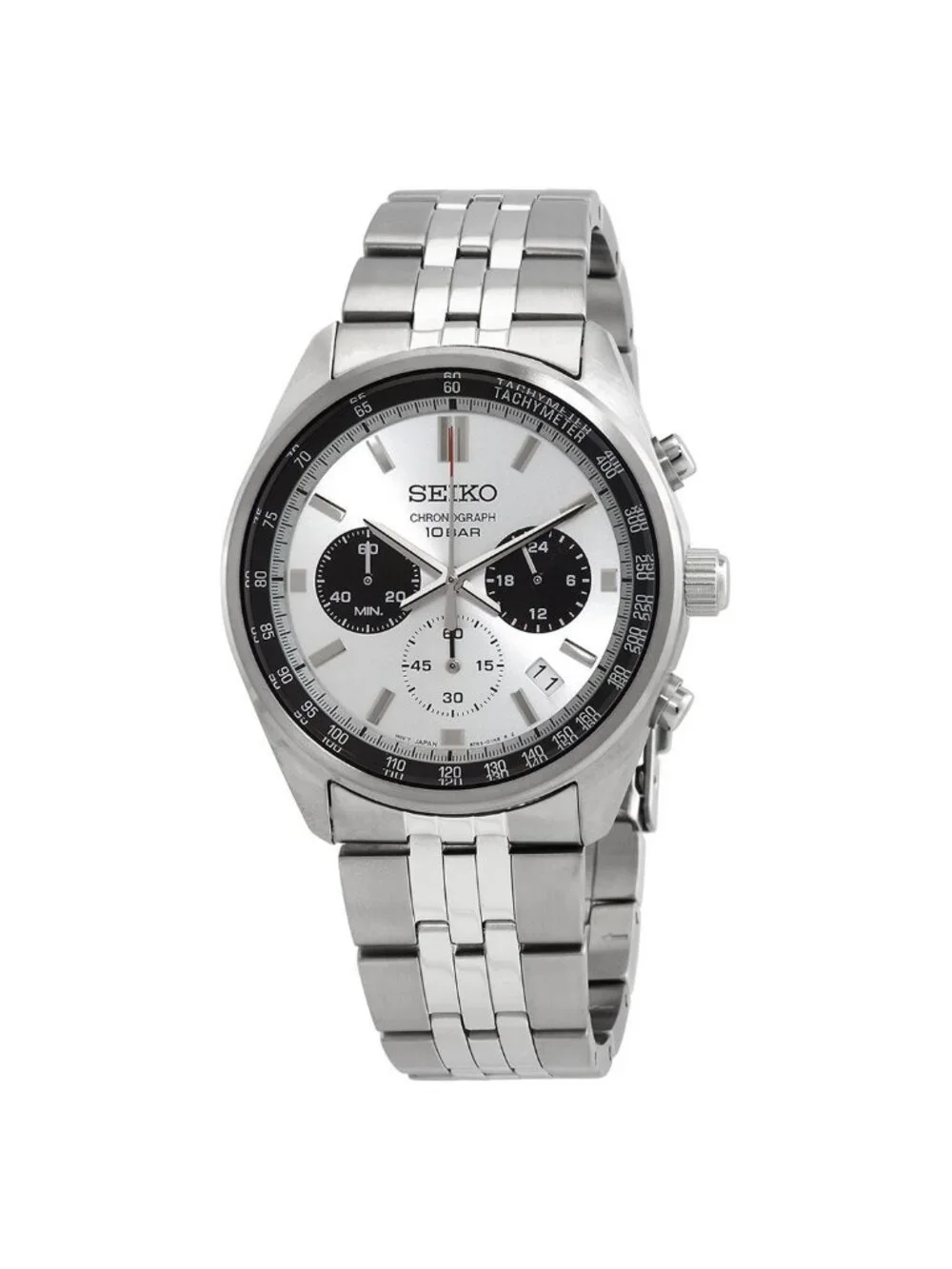 NWT Seiko Motorsports Chronograph Quartz Silver Dial Men's Watch